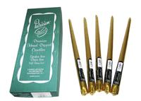 CANDLES 12" TAPER METALLIC GOLD 12/BOX 